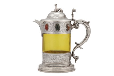 Lot 349 - A Victorian sterling silver and agate mounted tankard jug, London 1863 by Edward & John Barnard