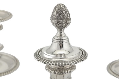 Lot 358 - An Elizabeth II sterling silver five light candelabrum, London 1965 by Garrard and Co
