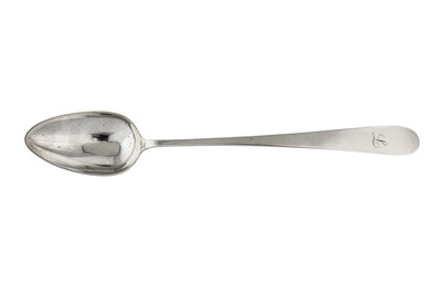 Lot 215a - A George III Irish provincial silver basting / stuffing spoon, Cork circa 1770 by John Nicholson (active circa 1756-1805)