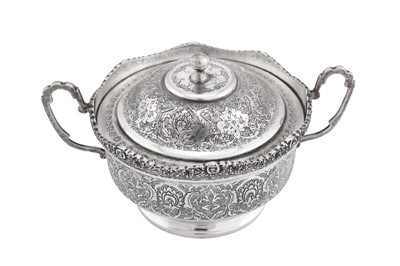 Lot 90 - A mid-20th century Iranian (Persian) silver covered sugar bowl, Isfahan circa 1950 mark of Bireae