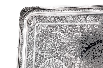 Lot 97 - A mid- 20th century Iranian (Persian) silver tray, Isfahan circa 1960 mark of Parvaresh