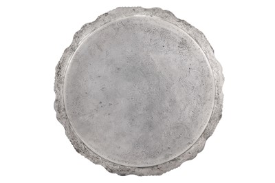 Lot 93 - A mid-20th century Iranian (Persian) silver circular tray, Isfahan circa 1950