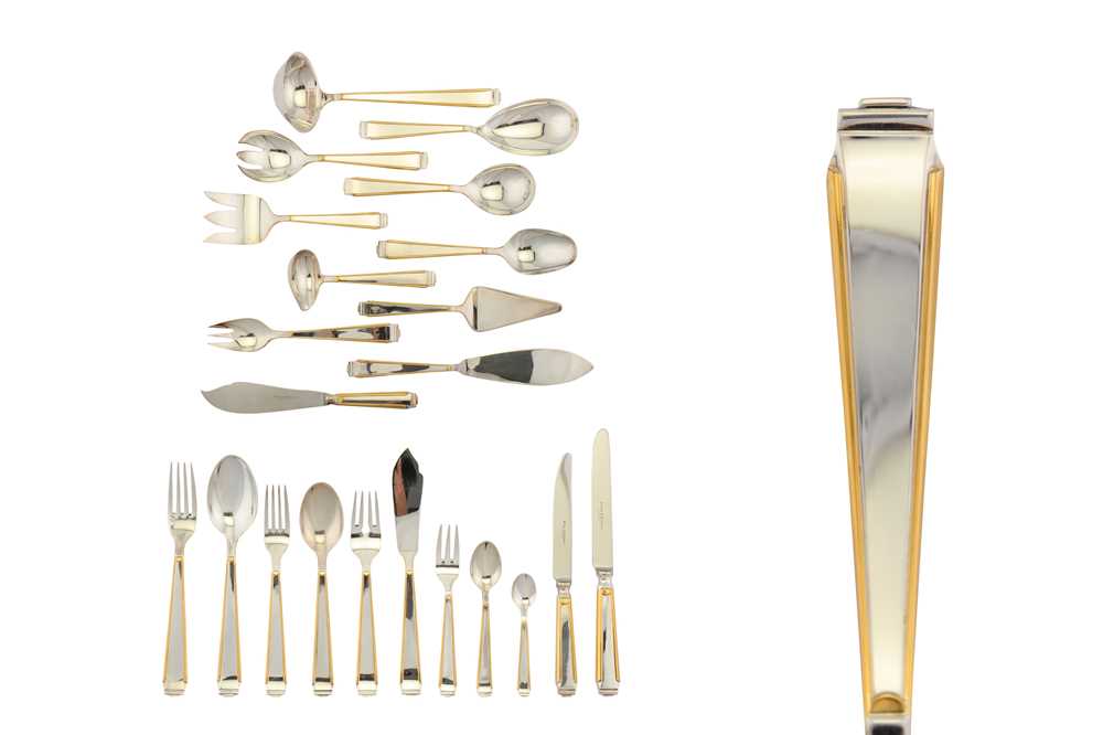 Lot 76 - An extensive modern German sterling silver parcel gilt table service of flatware / canteen, circa 1990 by Robbe & Berking