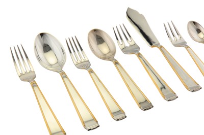 Lot 76 - An extensive modern German sterling silver parcel gilt table service of flatware / canteen, circa 1990 by Robbe & Berking