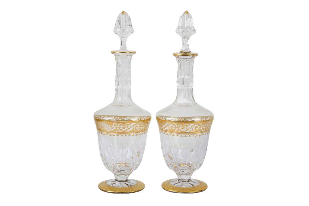 Lot 305 - Two St Louis crystal decanters with gilt borders