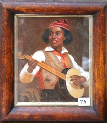 Lot 115 - A framed oil painting portrait of a...