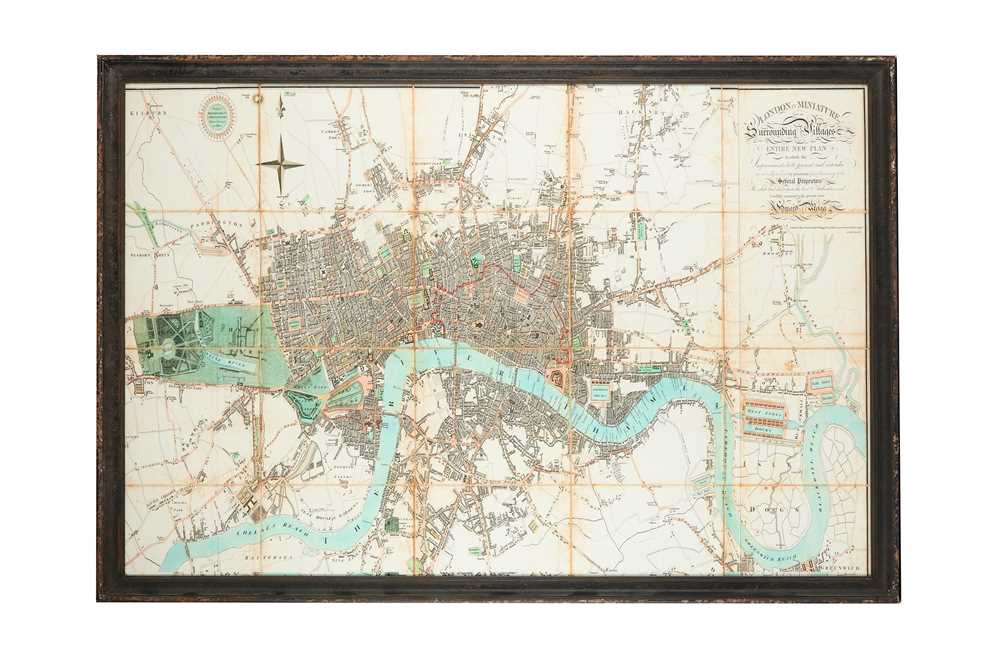 Lot 557 - HISTORICAL PLAN OF LONDON AFTER EDWARD MOGG LONDON IN MINIATURE WITH THE SURROUNDING VILLAGES