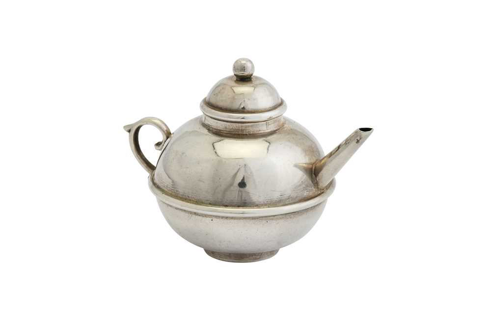 Lot 38 - A Victorian sterling silver miniature or ‘Toy’ teapot, Birmingham 1895 by J.W (untraced)
