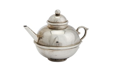 Lot 38 - A Victorian sterling silver miniature or ‘Toy’ teapot, Birmingham 1895 by J.W (untraced)