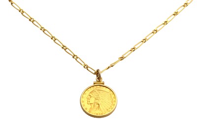 Lot 32 - An Indian Head coin pendant necklace