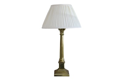 Lot 640 - A gilt metal Corinthian column table lamp