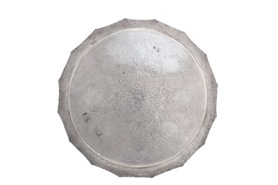 Lot 99 - A mid-20th century Iranian (Persian) 840 standard silver tray, Isfahan circa 1940 mark of Bagher Parvaresh (c.1910-1978, master 1928)