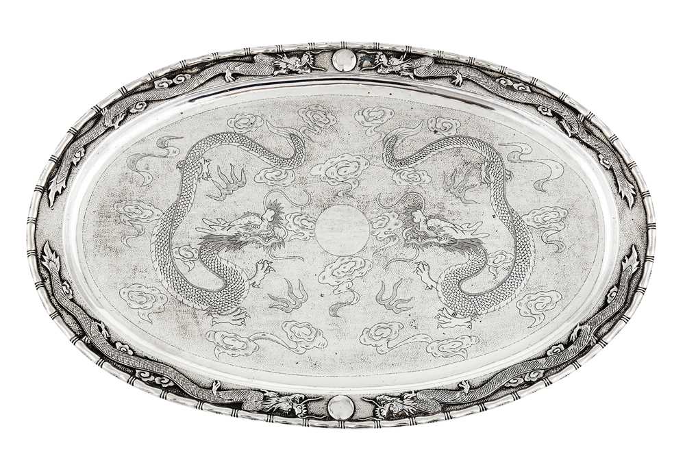 Lot 142 - An early 20th century Chinese Export silver tray, Tianjin circa 1920 retailed by Ye Ching Company