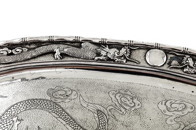 Lot 142 - An early 20th century Chinese Export silver tray, Tianjin circa 1920 retailed by Ye Ching Company