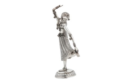 Lot 124 - An early 20th century Anglo – Indian Raj unmarked silver figural table ornament, Delhi circa 1930