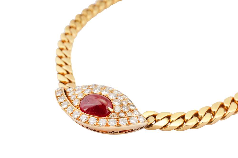 Lot 137 - A ruby and diamond necklace