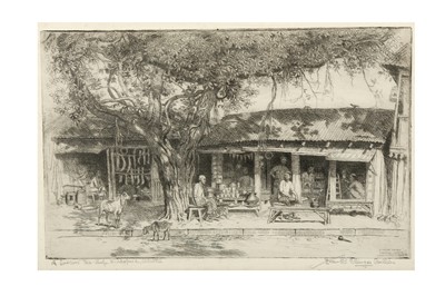 Lot 643 - Scallan (Frank Clinger) A Lascars’ Tea-shop. Kidderpore, Calcutta