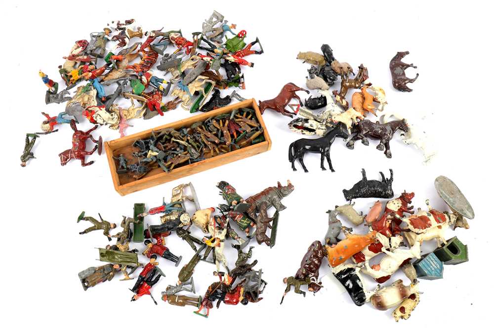 Lot 355 - A collection of painted lead farmyard animals