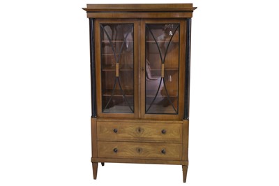 Lot 454 - A mid 20th Century Biedermeir style walnut display cabinet