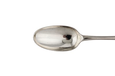 Lot 251 - A Queen Anne Britannia standard silver table spoon, London circa 1705 by John Broake (reg. 8th July 1699)