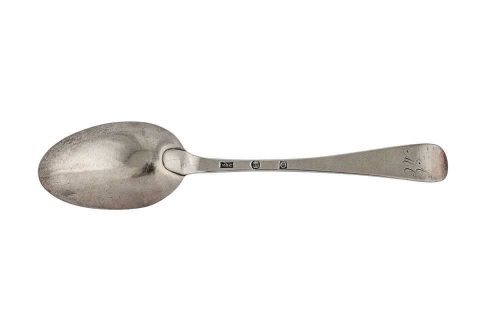 Lot 233 - A George III Scottish provincial silver tablespoon, Glasgow circa 1760 by George Milne & John Campbell