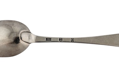 Lot 233 - A George III Scottish provincial silver tablespoon, Glasgow circa 1760 by George Milne & John Campbell