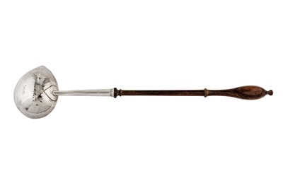 Lot 211 - A George II sterling silver punch ladle, London 1741 by William Justis (reg. 28th June 1739)