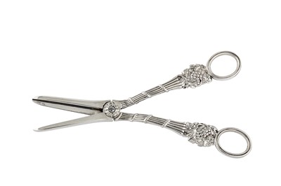 Lot 205 - A pair of early Victorian sterling silver grape scissors, London 1837 by William Theobalds