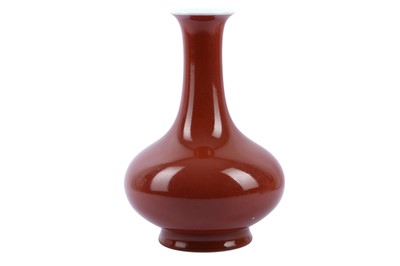 Lot 330 - A Chinese monochrome copper red glazed vase