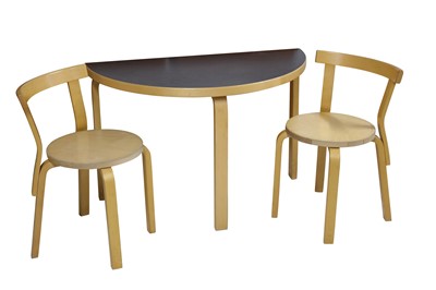 Lot 157 - Artek, pair of birch plywood Chair 68 stacking chairs
