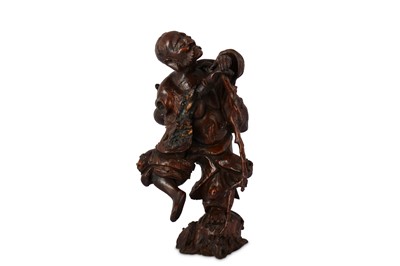 Lot 675 - A CHINESE ROOT WOOD FIGURE OF AN ARHAT.