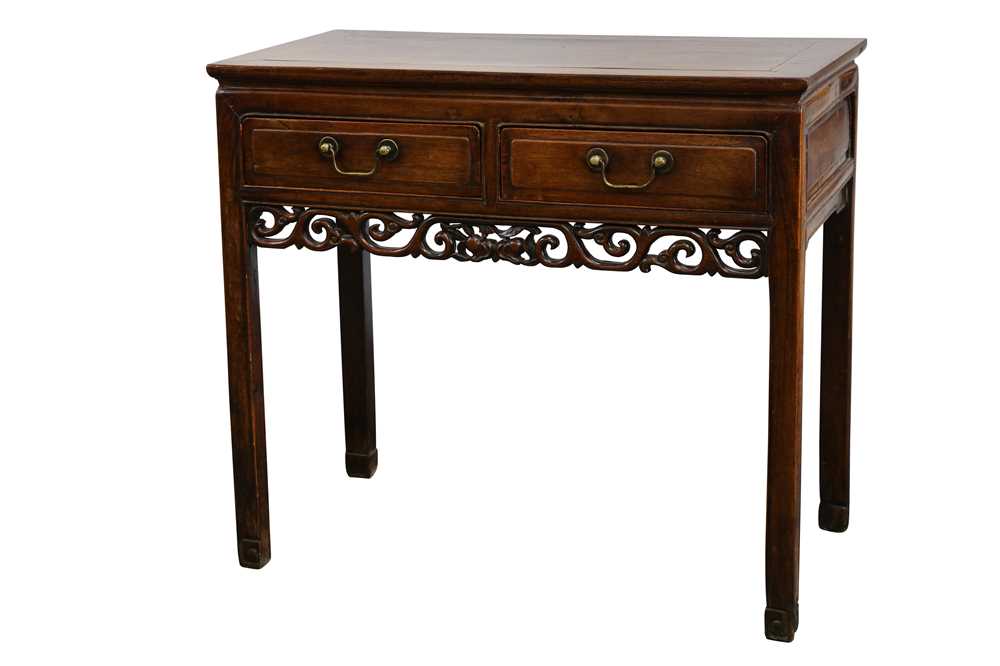 Lot 170 - A CHINESE TABLE WITH DRAWERS.