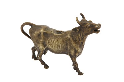 Lot 337 - A mid- to late 19th century nickel cow creamer, probably Dutch circa 1860-80