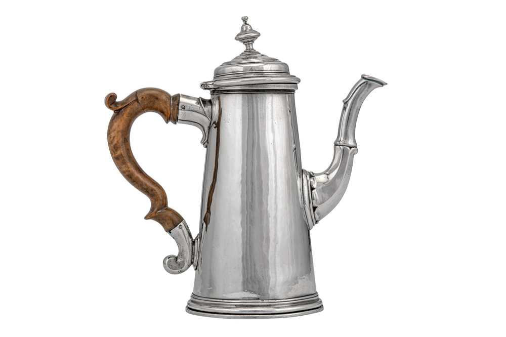 A George II ‘duty dodger’ silver bachelor coffee pot, London circa 1740 by...