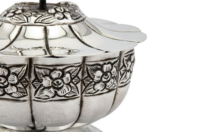 Lot 147 - An early to mid-20th century Mexican silver covered sugar bowl, Mexico City circa 1930-50 by Sanborns (est. 1903)