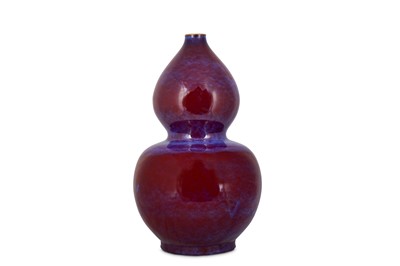 Lot 784 - AN MASSIVE CHINESE FLAMBE 'DOUBLE GOURD' VASE.
