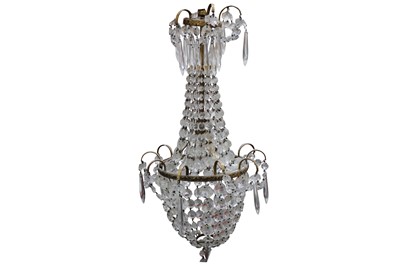 Lot 397 - A 19th century Continental gilt metal and crystal chandelier