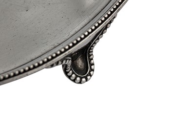 Lot 288 - A George III sterling silver waiter, London 1786 by Henry Chawner (reg. 11th Nov 1786)