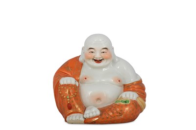 Lot 41 - A CHINESE FAMILLE ROSE FIGURE OF BUDAI HESHANG.