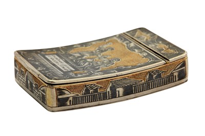 Lot 52 - A Nicholas I Russian 84 Zolotnik (875 standard) parcel-gilt silver and niello snuff box, Moscow 1827 by Osip Balanov