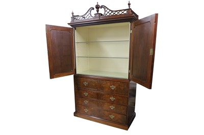 Lot 434 - A Chippendale style mahogany linen press, converted to a drinks cabinet