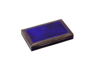 Lot 22 - An early 20th century Austrian 900 standard silver and guilloche enamel cigarette case, Vienna post-1922 by Alfred Simet (active 1920-22)