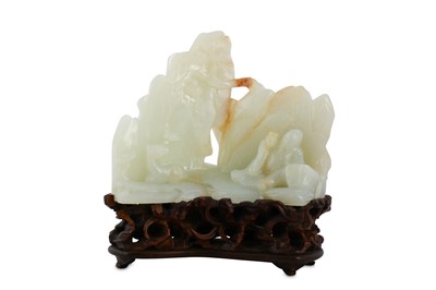 Lot 663 - A CHINESE WHITE JADE 'SHOULAO' CARVING.