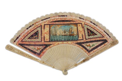 Lot 367 - λ A CHINESE IVORY COMMEMORATIVE FAN.