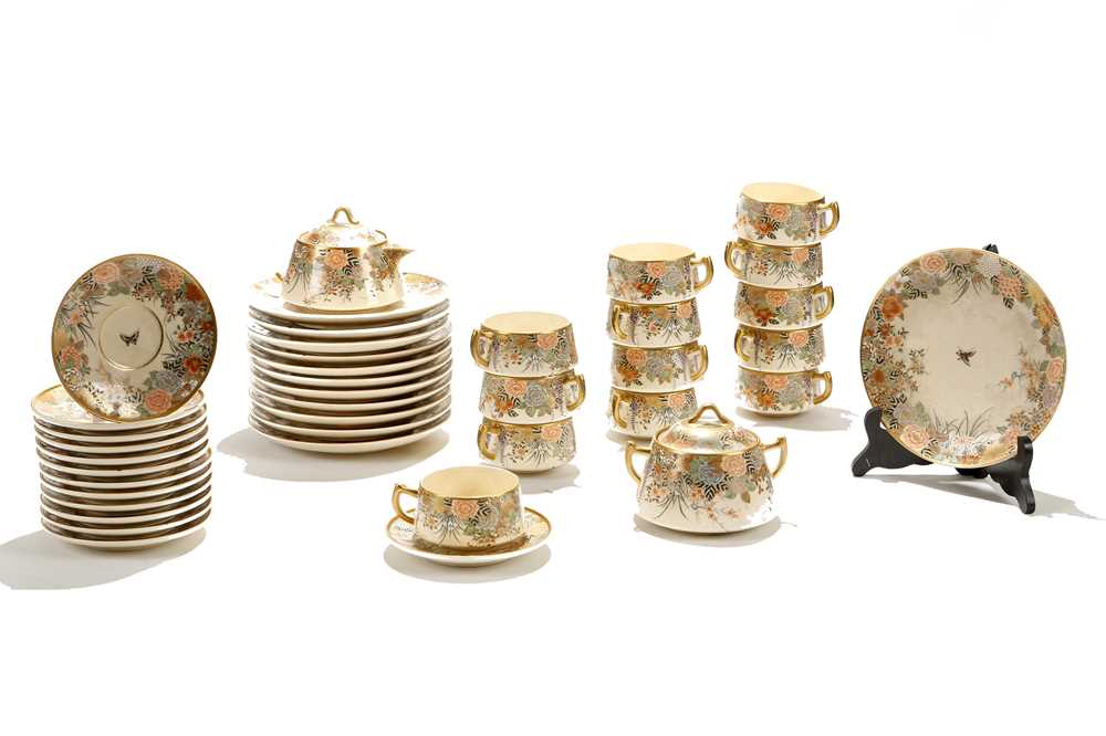 Lot 315 - A JAPANESE SATSUMA WARE TEA SET. Late 19th...