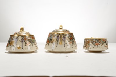 Lot 315 - A JAPANESE SATSUMA WARE TEA SET. Late 19th...