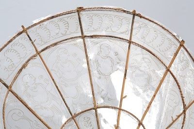 Lot 326 - AN INDIAN MICA AND GILT WOOD FAN