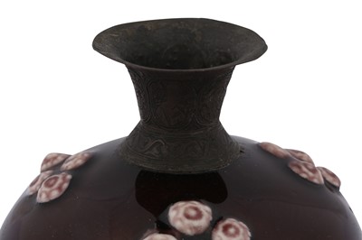 Lot 332 - A Monochrome Brown-Glazed Pottery Vase