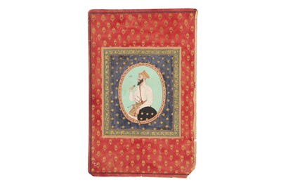 Lot 329 - TWO LOOSE ALBUM PAGES (MURAQQA') WITH MINIATURE PORTRAITS AND PERSIAN CALLIGRAPHY