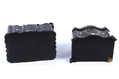 Lot 383 - Two Victorian Papier-Mâché and Mother-of-pearl Tea Caddies